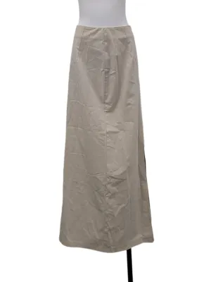 Beige Back Slit Skirt
