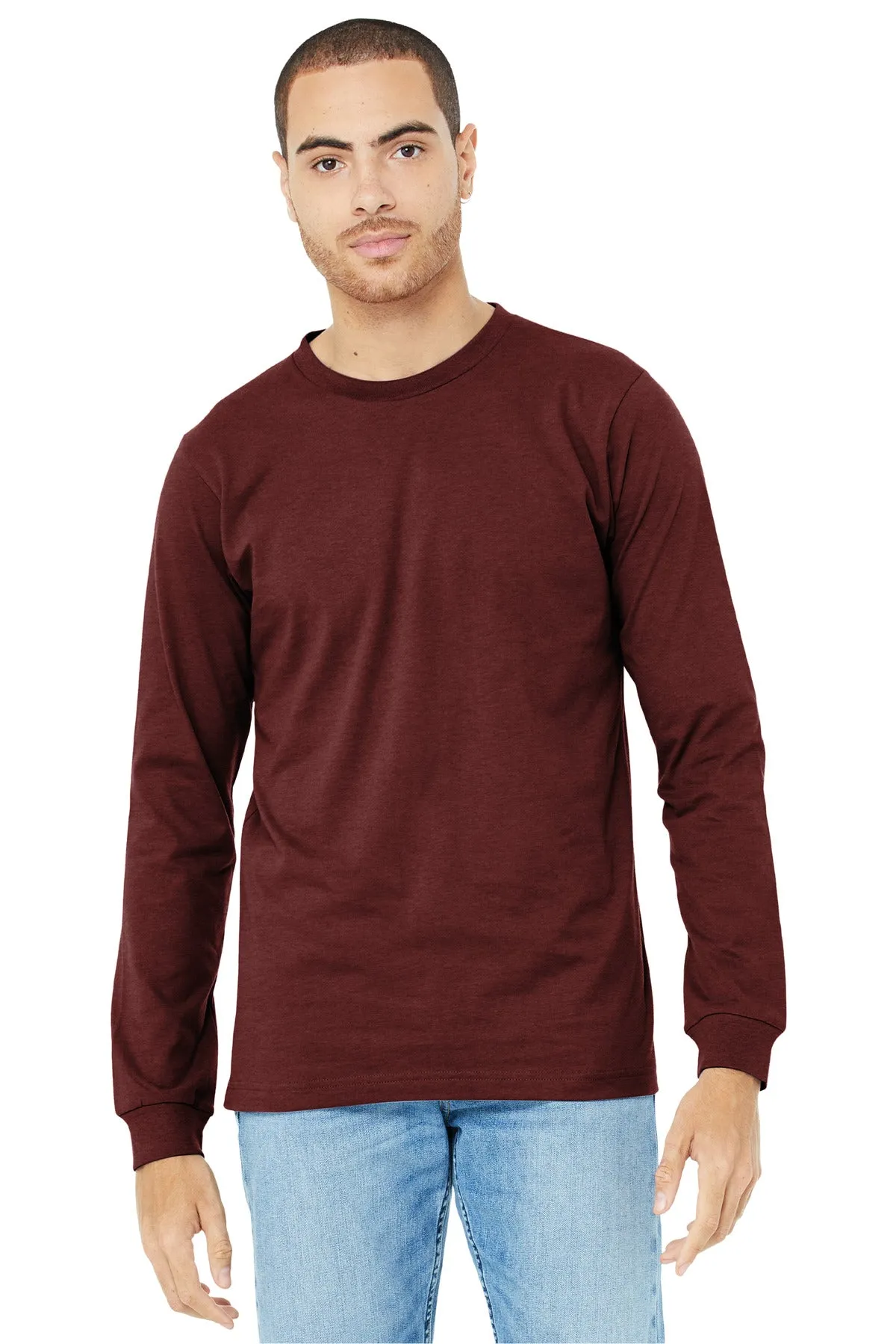 BELLA CANVAS Unisex Heather CVC Long Sleeve Tee BC3501CVC Heather Cardinal