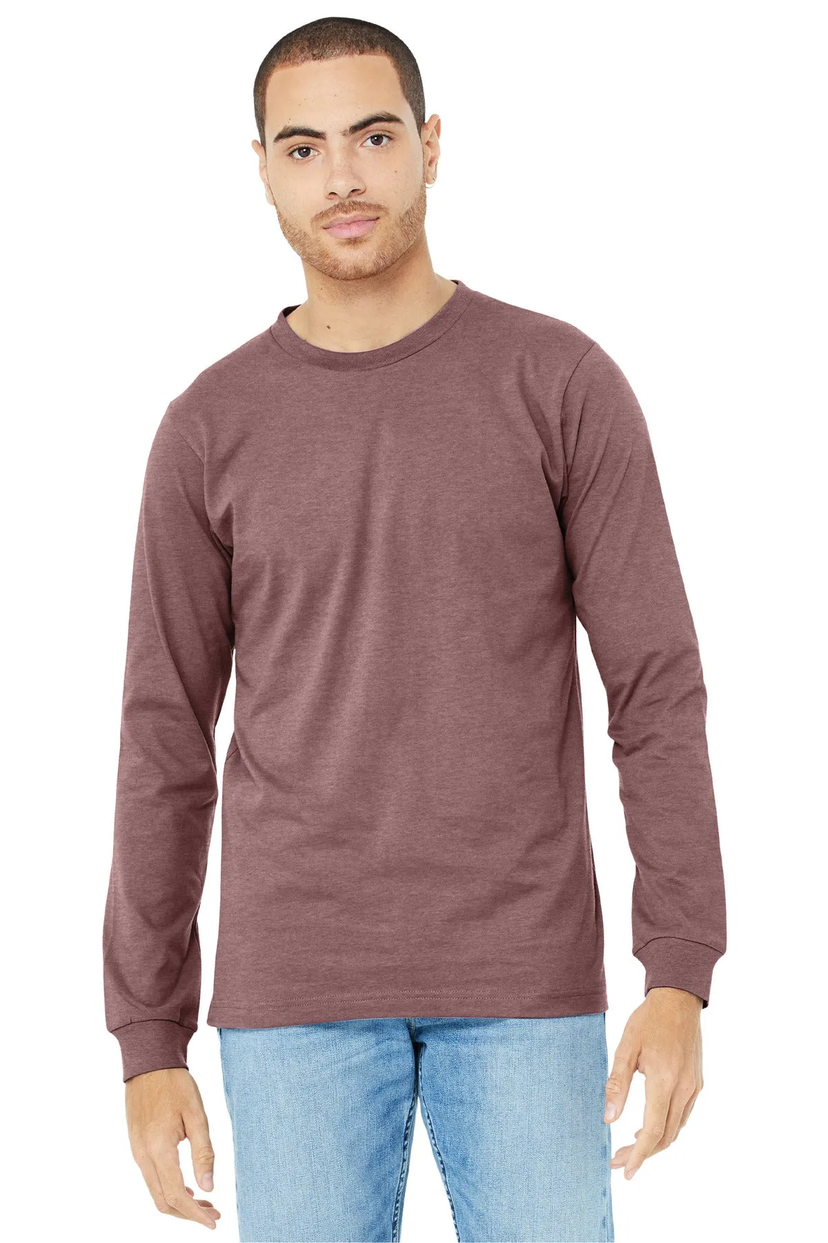 BELLA CANVAS Unisex Heather CVC Long Sleeve Tee BC3501CVC Heather Mauve