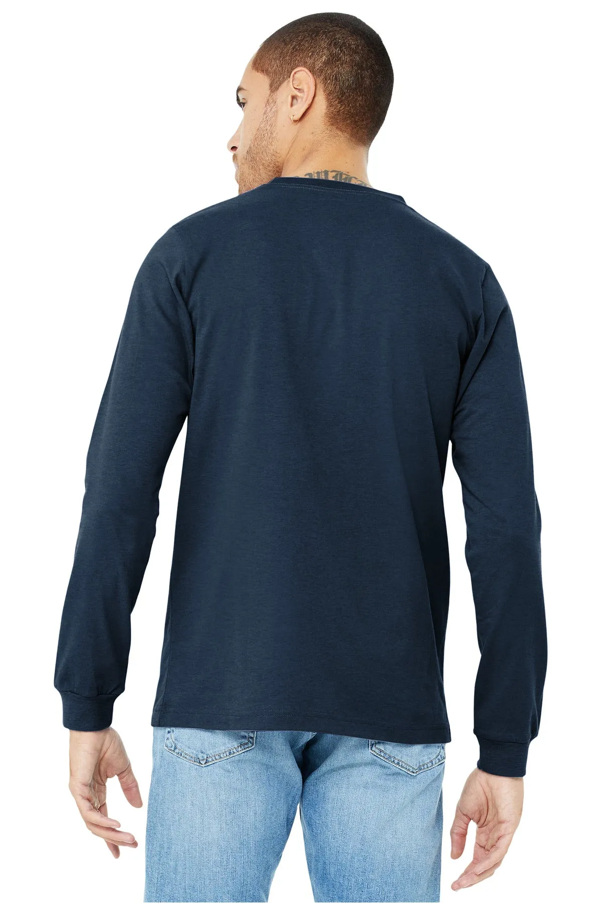 BELLA CANVAS Unisex Heather CVC Long Sleeve Tee BC3501CVC Heather Navy