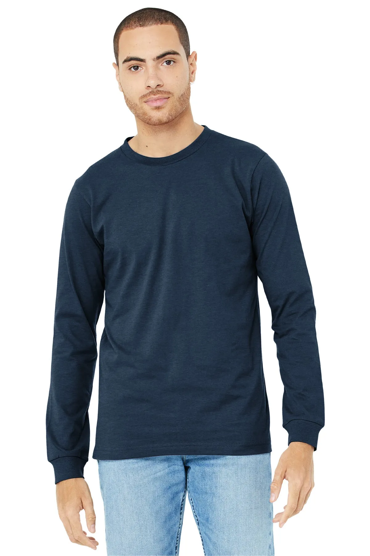 BELLA CANVAS Unisex Heather CVC Long Sleeve Tee BC3501CVC Heather Navy