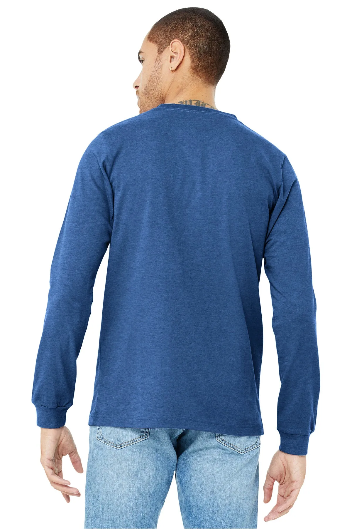 BELLA CANVAS Unisex Heather CVC Long Sleeve Tee BC3501CVC Heather True Royal