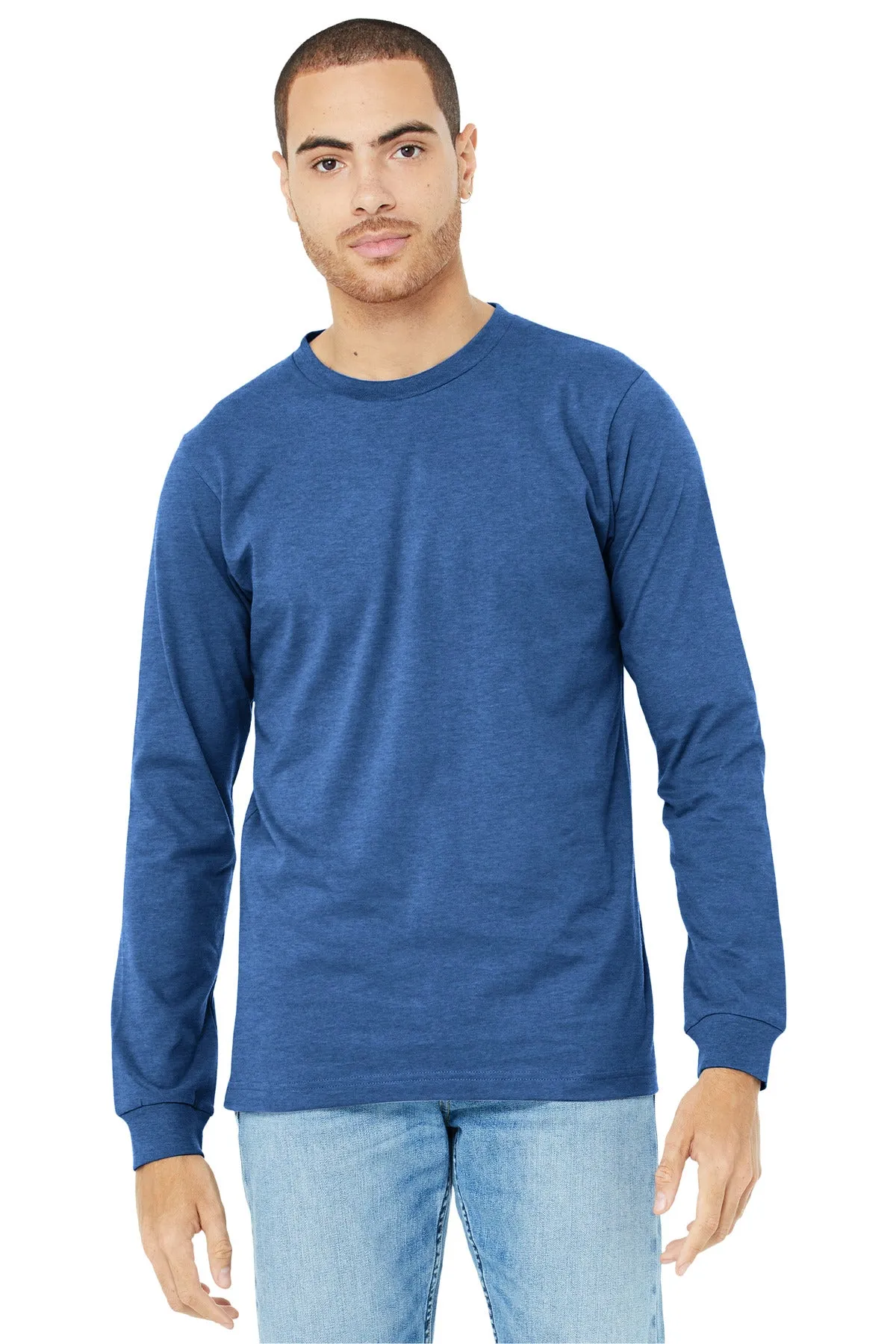 BELLA CANVAS Unisex Heather CVC Long Sleeve Tee BC3501CVC Heather True Royal