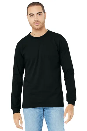 BELLA CANVAS Unisex Heather CVC Long Sleeve Tee BC3501CVC Solid Black Blend