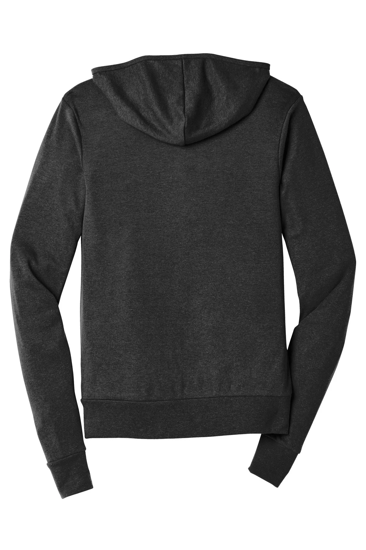 BELLA CANVAS  Unisex Triblend Full-Zip Lightweight Hoodie. BC3939 Charcoal-Black Triblend