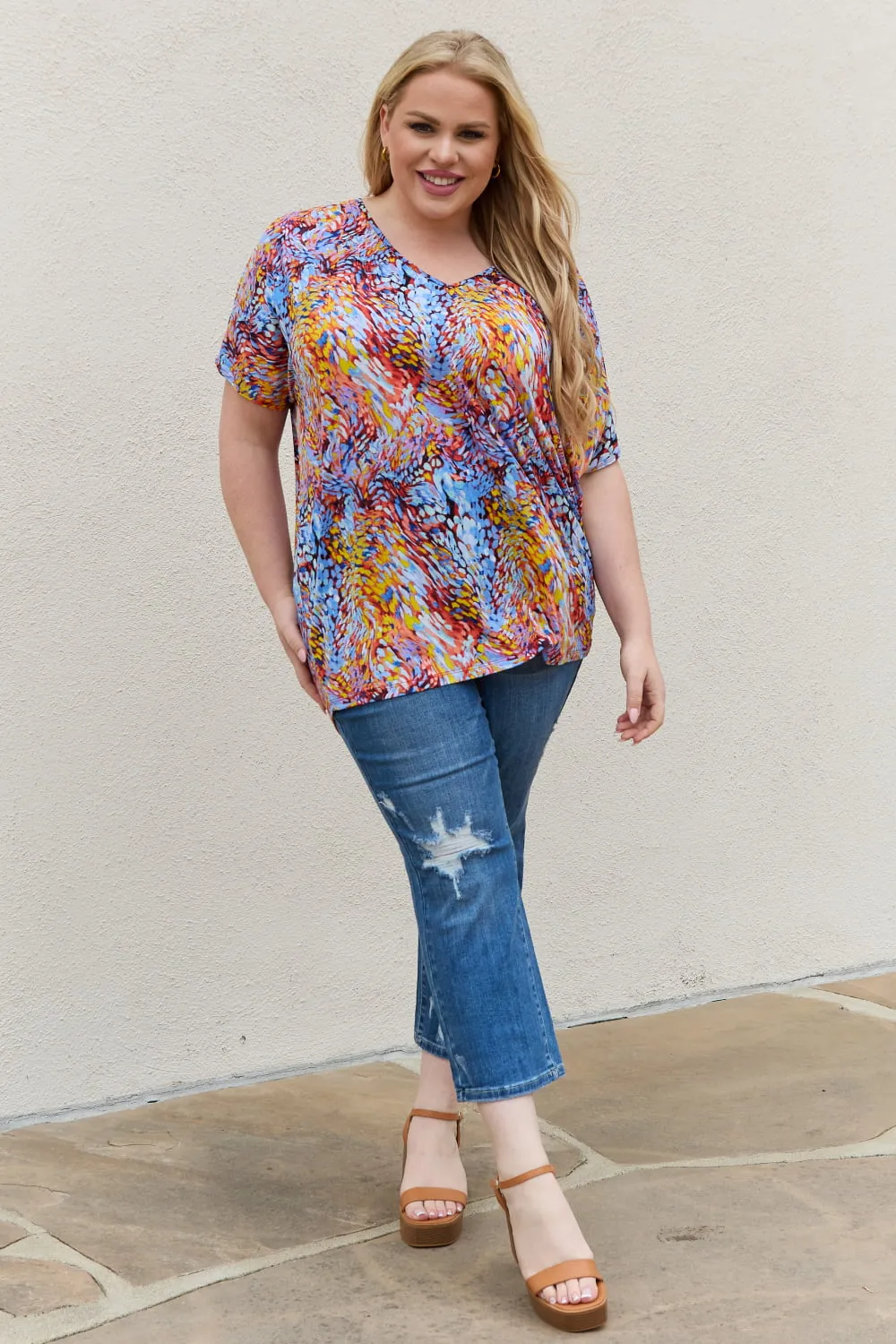 Bellamie Printed Dolman Flowy Top - Online Exclusive
