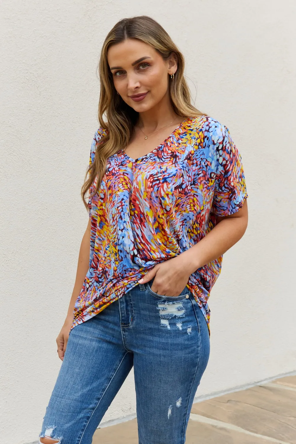 Bellamie Printed Dolman Flowy Top - Online Exclusive