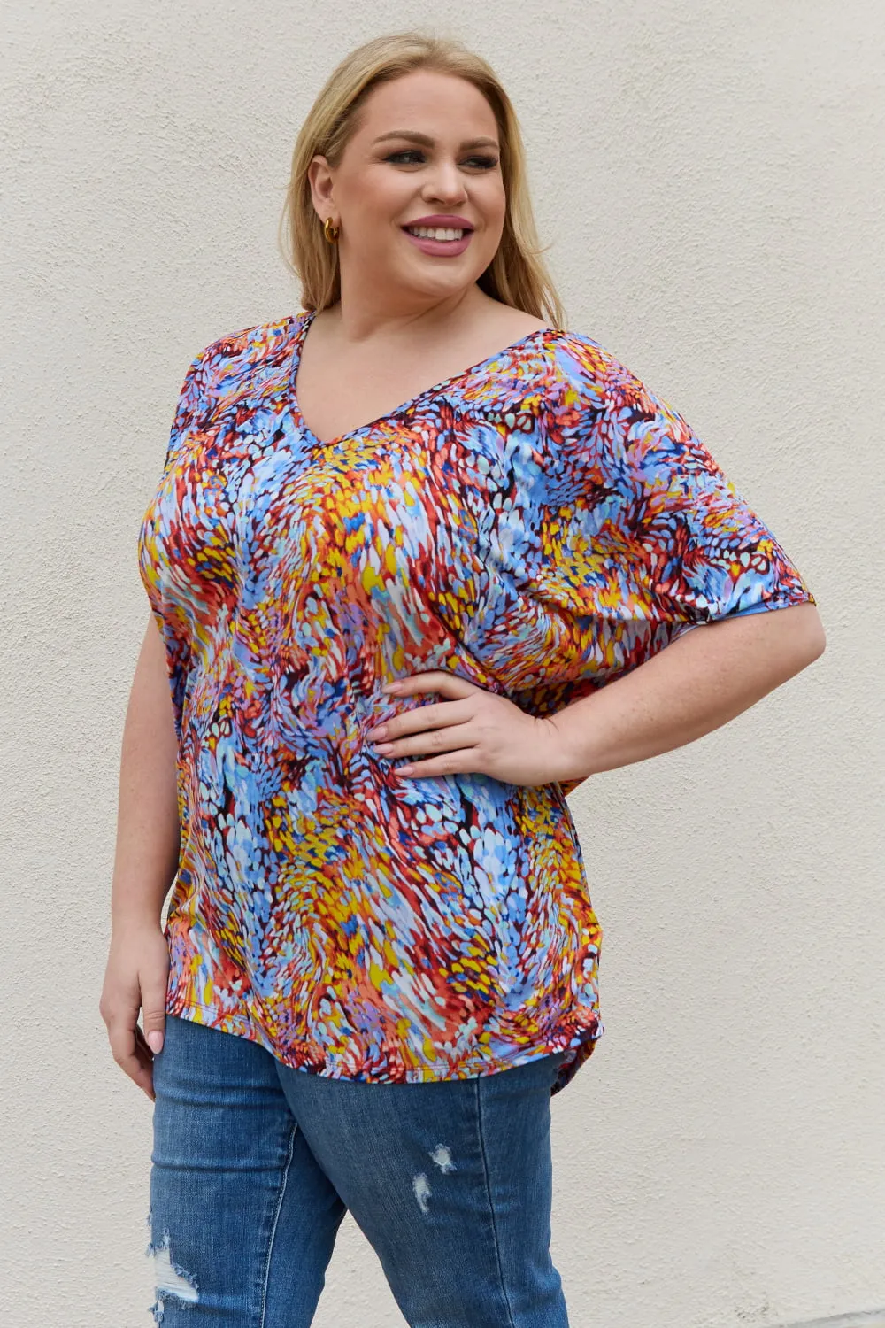 Bellamie Printed Dolman Flowy Top - Online Exclusive