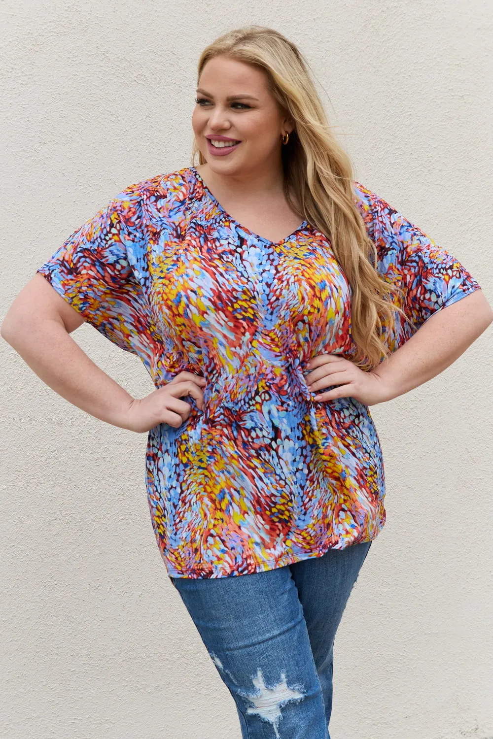 Bellamie Printed Dolman Flowy Top - Online Exclusive