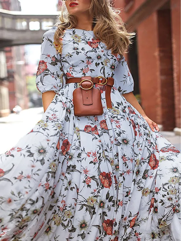 BerryBetty - Women's Floral Print Maxi Dress