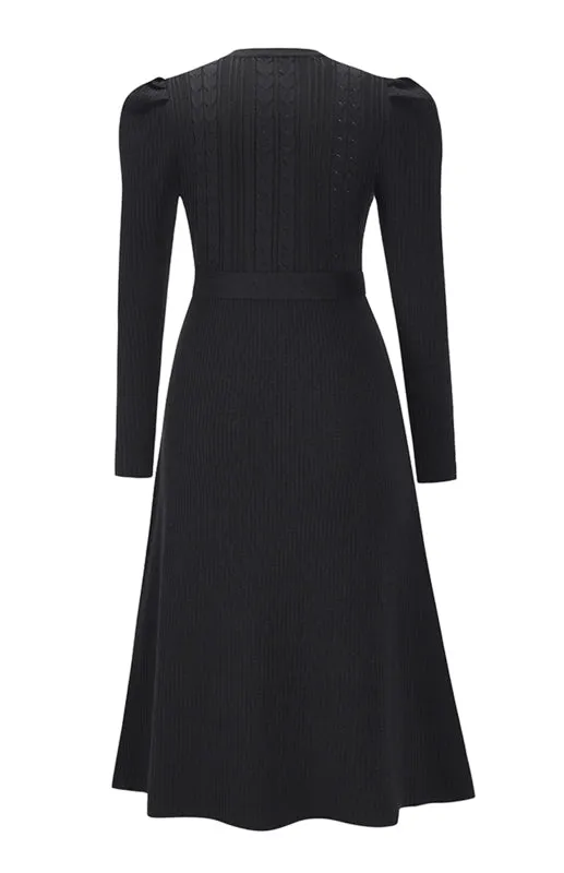 BerryBetty - Women's Long Sleeve Cable Knit Sweater Dresses