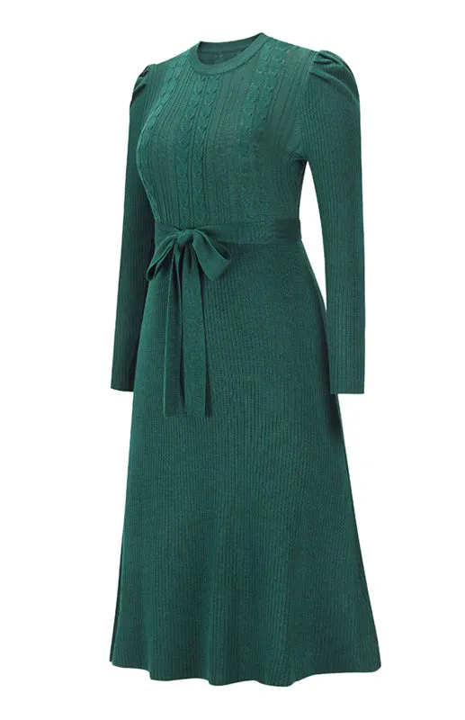 BerryBetty - Women's Long Sleeve Cable Knit Sweater Dresses