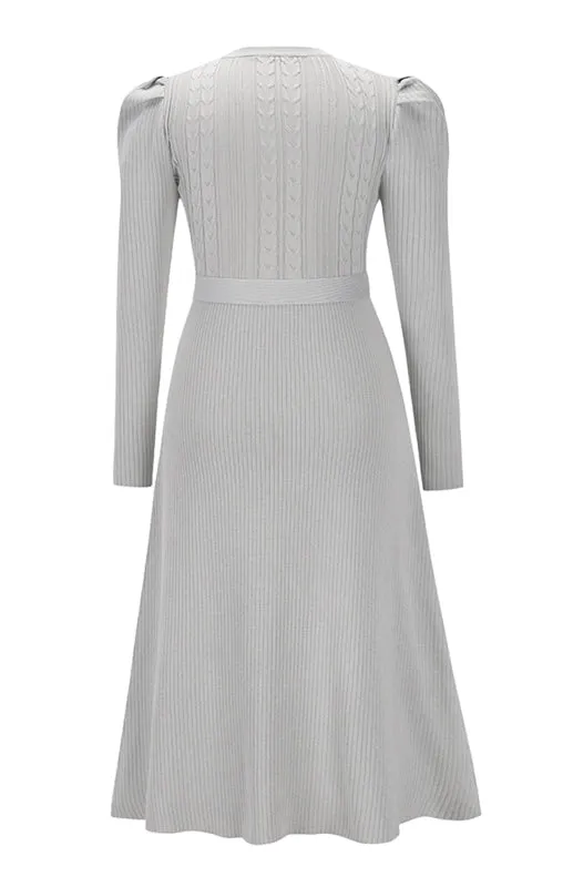 BerryBetty - Women's Long Sleeve Cable Knit Sweater Dresses