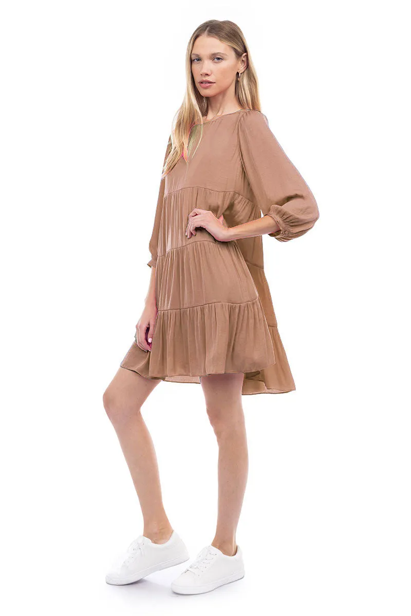 Billowy Tiered Babydoll Dress