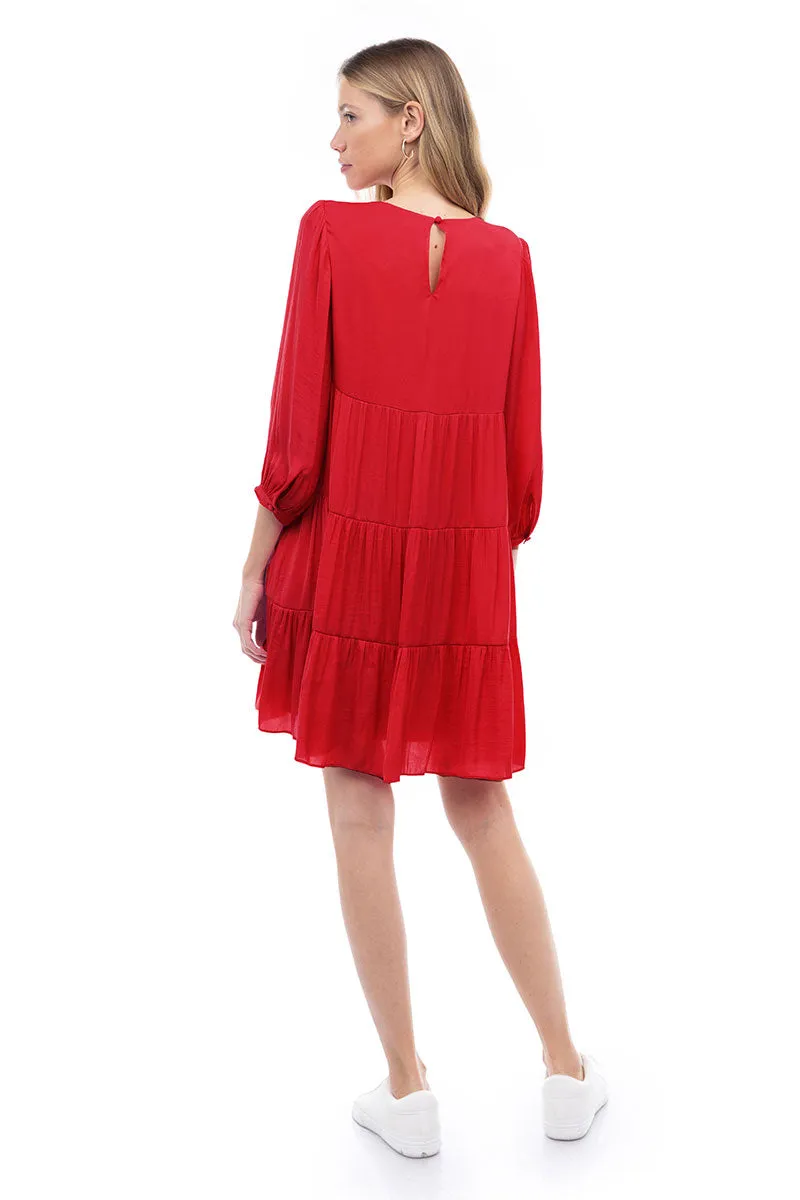 Billowy Tiered Babydoll Dress