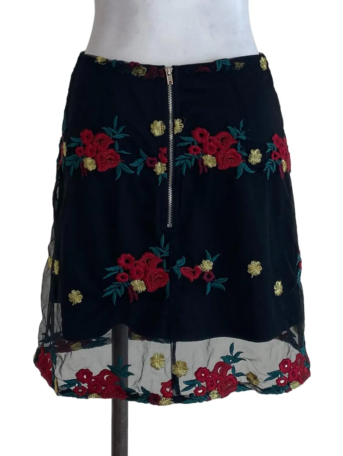 Black Floral Laced Skirt