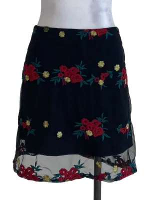 Black Floral Laced Skirt