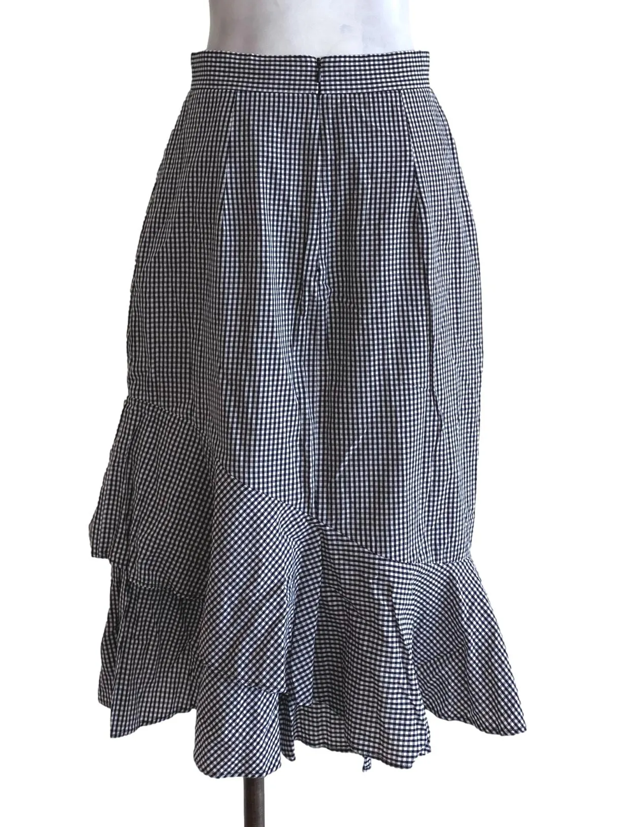 Black Gingham Ruffle Skirt LB