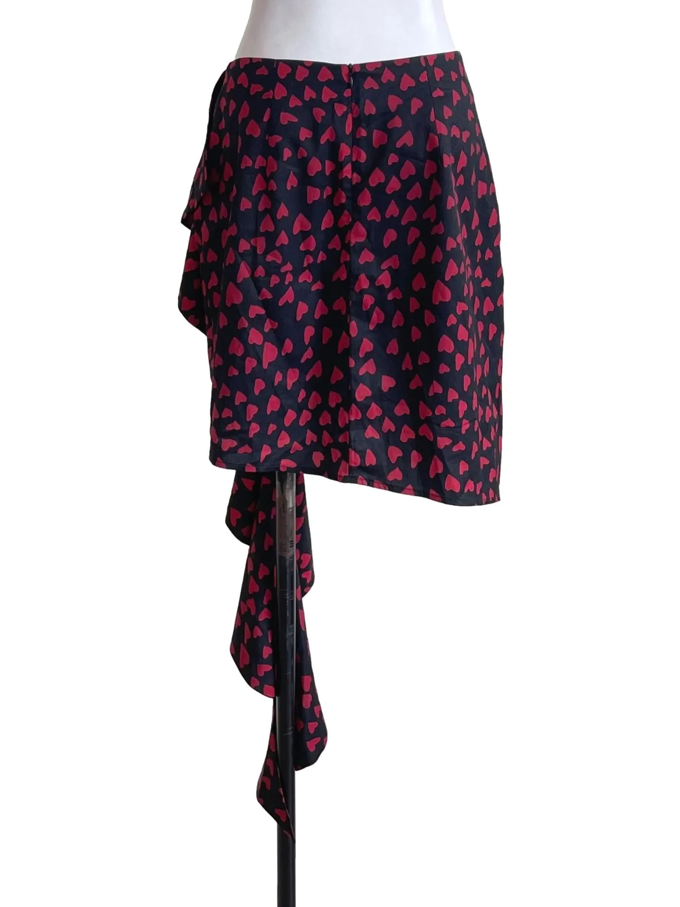Black Hearts Ruched Hanky Skirt