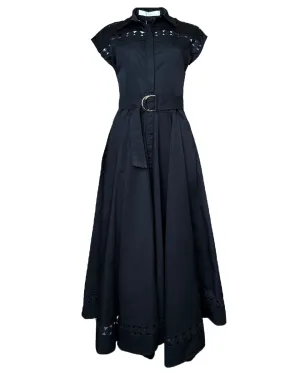Black Maxi Dress with Embroidery Details