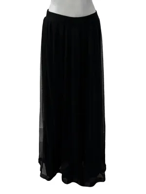 Black Mesh Lined Maxi Skirt