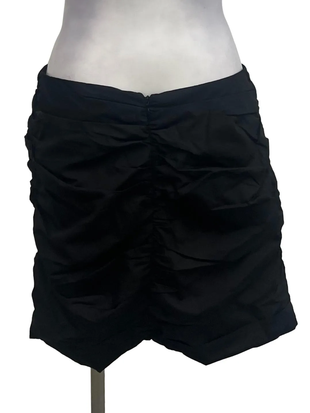 Black Ruched Mini Skirt
