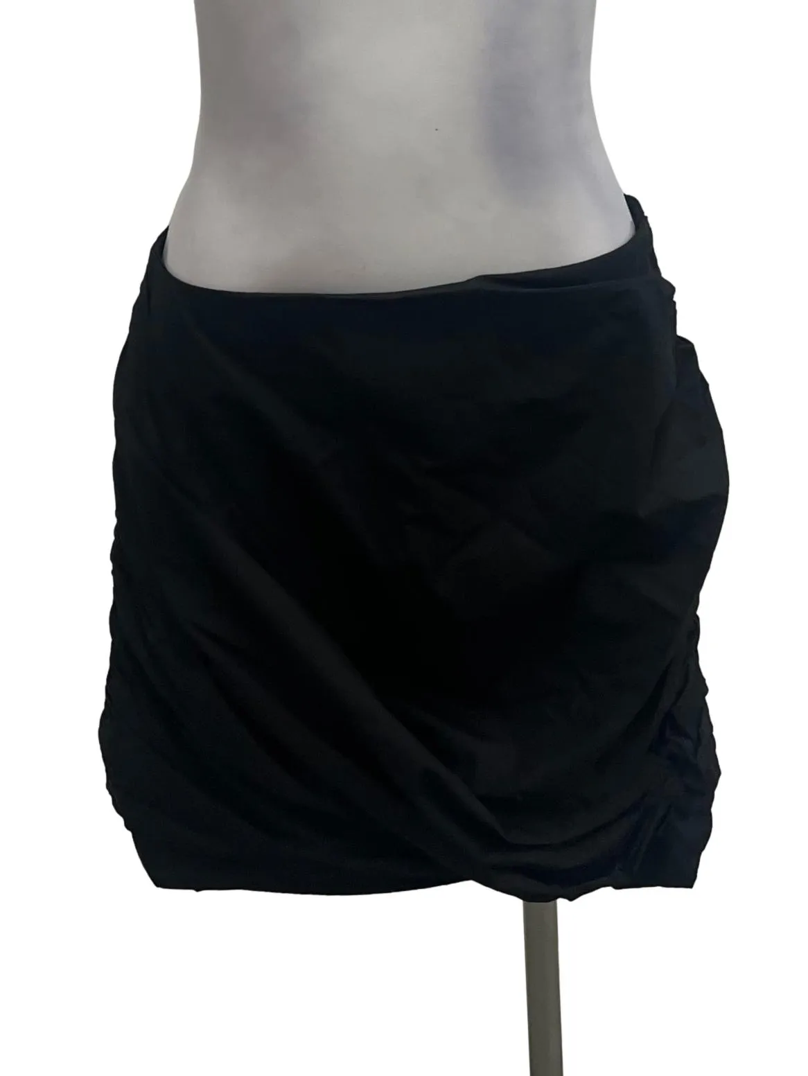 Black Ruched Mini Skirt