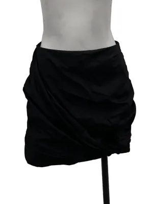 Black Ruched Mini Skirt