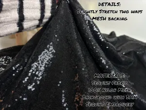 Black Sequined Mesh
