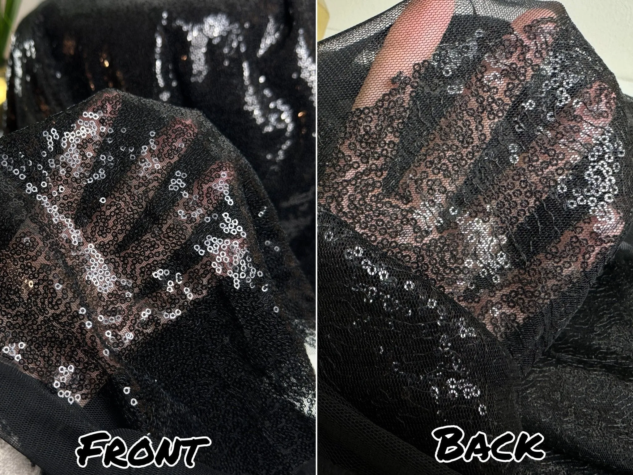 Black Sequined Mesh