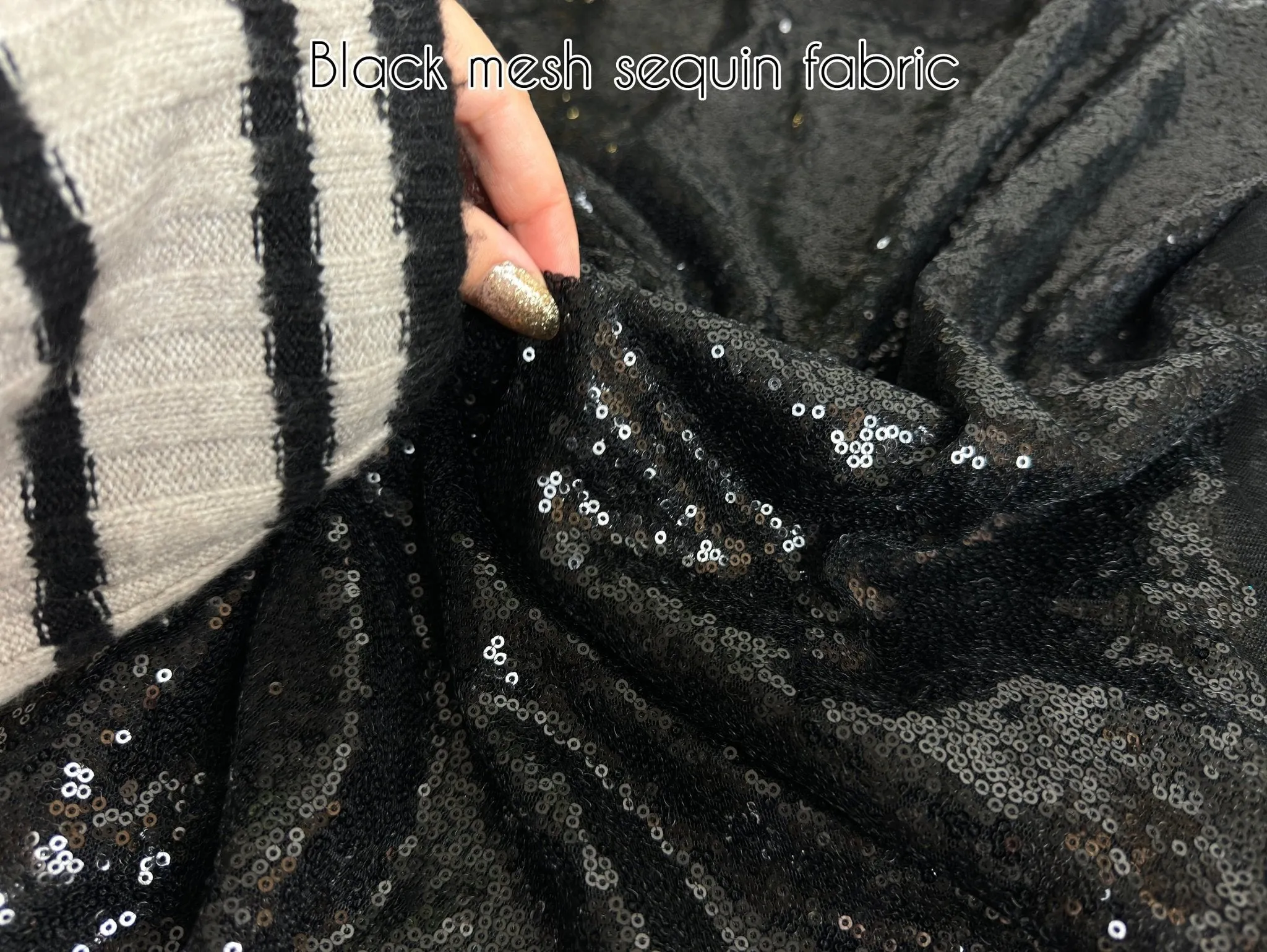 Black Sequined Mesh