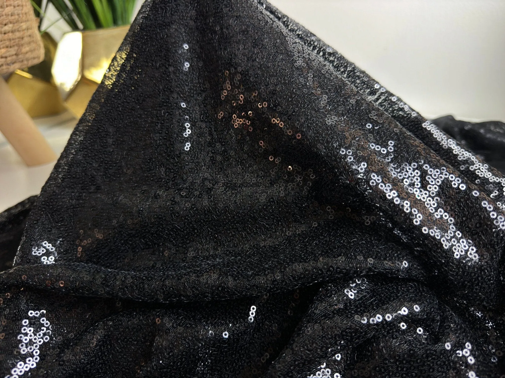 Black Sequined Mesh