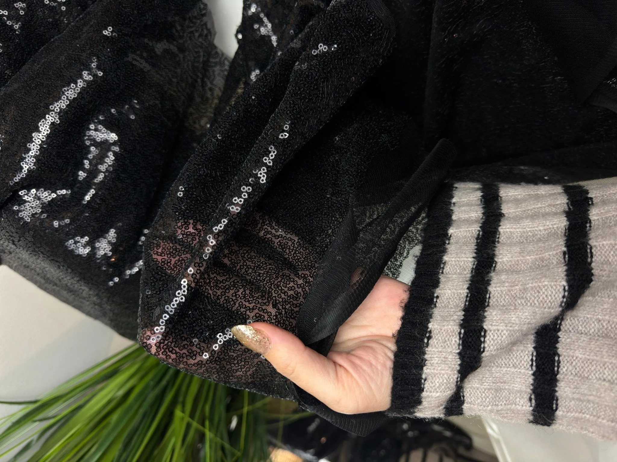 Black Sequined Mesh