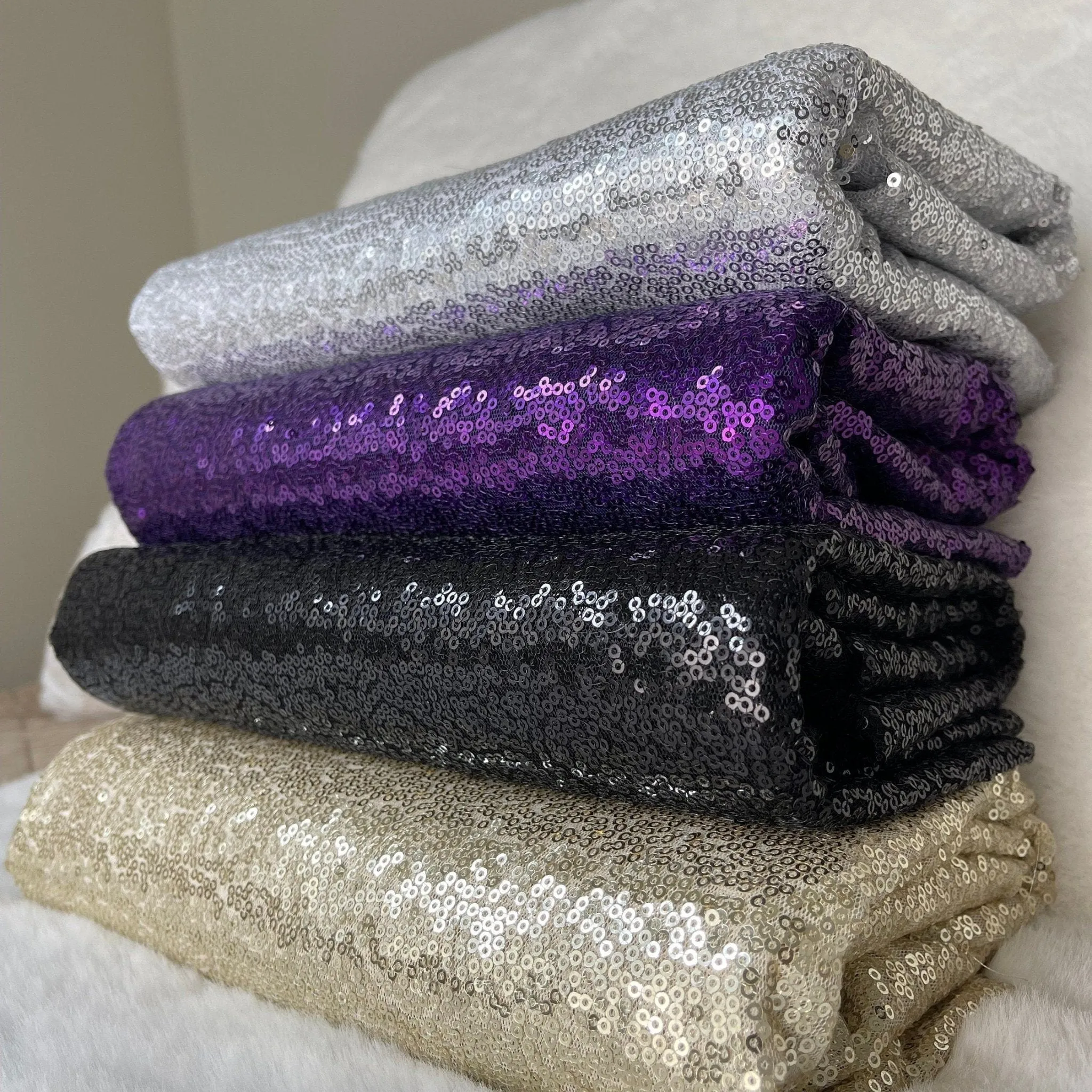 Black Sequined Mesh