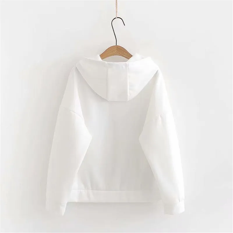 BLACK/WHITE FAWN PRINT FRINGE HOODIE UB2680