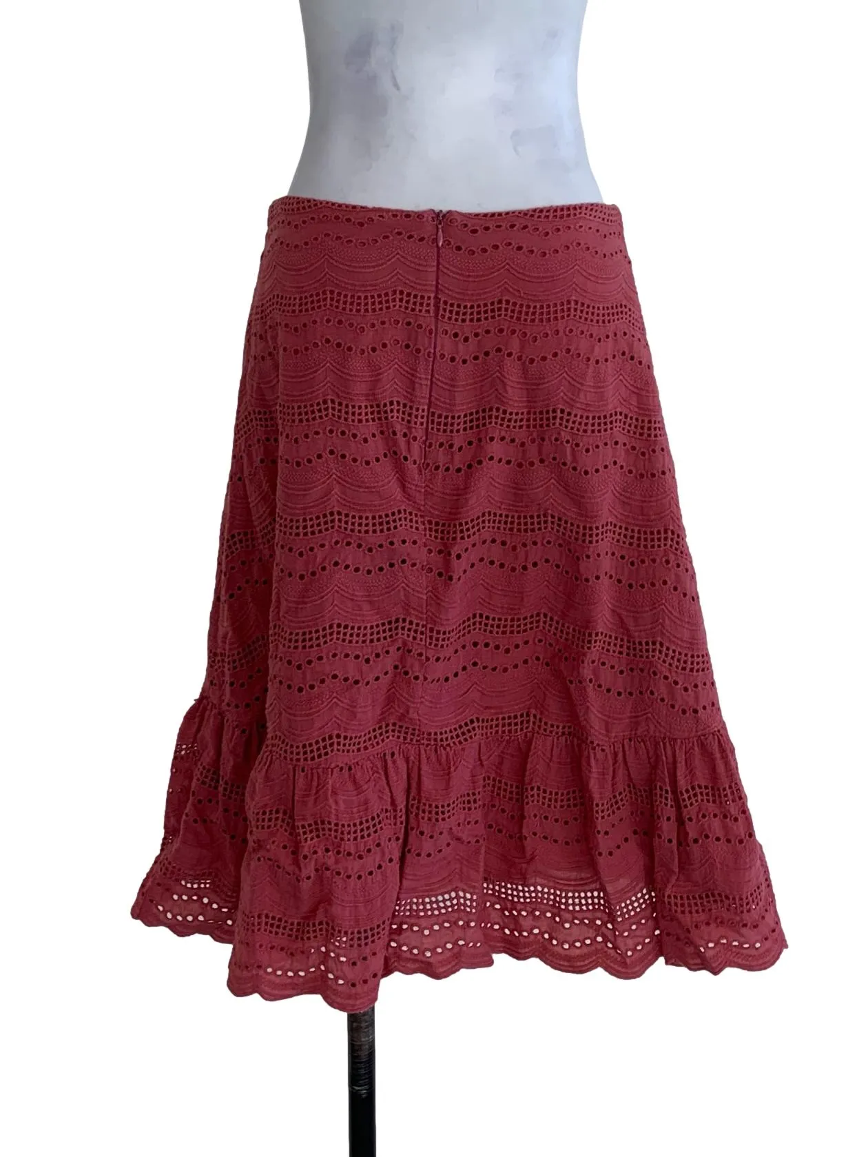 Blush Pink Eyelet Lace Drop Waist Skirt