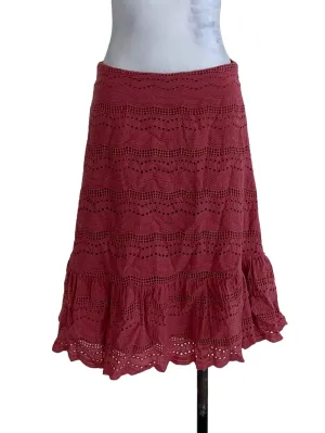 Blush Pink Eyelet Lace Drop Waist Skirt