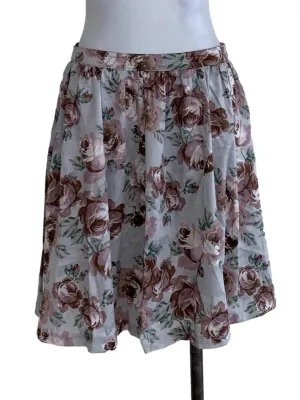 Blush Pink Floral Mini Skirt