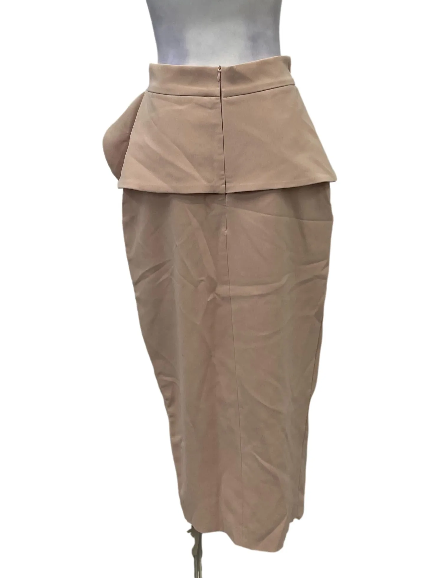 Blush Pink Peplum Midi Skirt