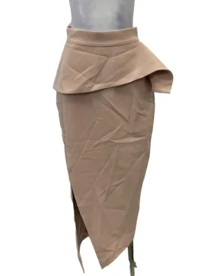 Blush Pink Peplum Midi Skirt