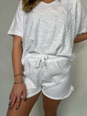Bobi Roll Cuff Tie Waist Short