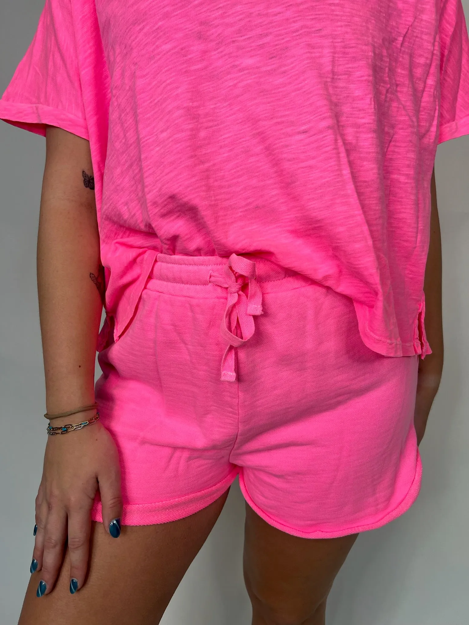 Bobi Roll Cuff Tie Waist Short