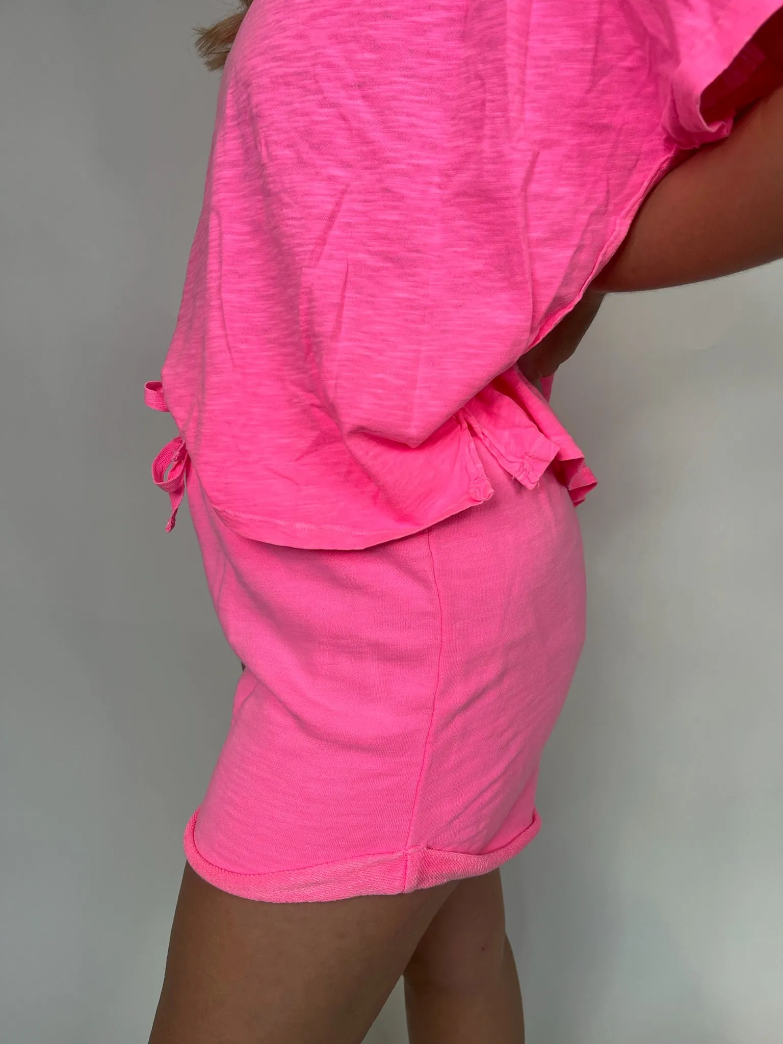 Bobi Roll Cuff Tie Waist Short