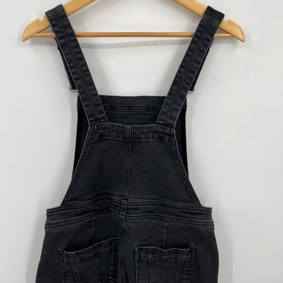 Boden Denim Girlfriend Dungarees Overalls in Washed Black, Size 2, Classic