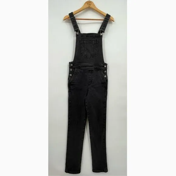 Boden Denim Girlfriend Dungarees Overalls in Washed Black, Size 2, Classic