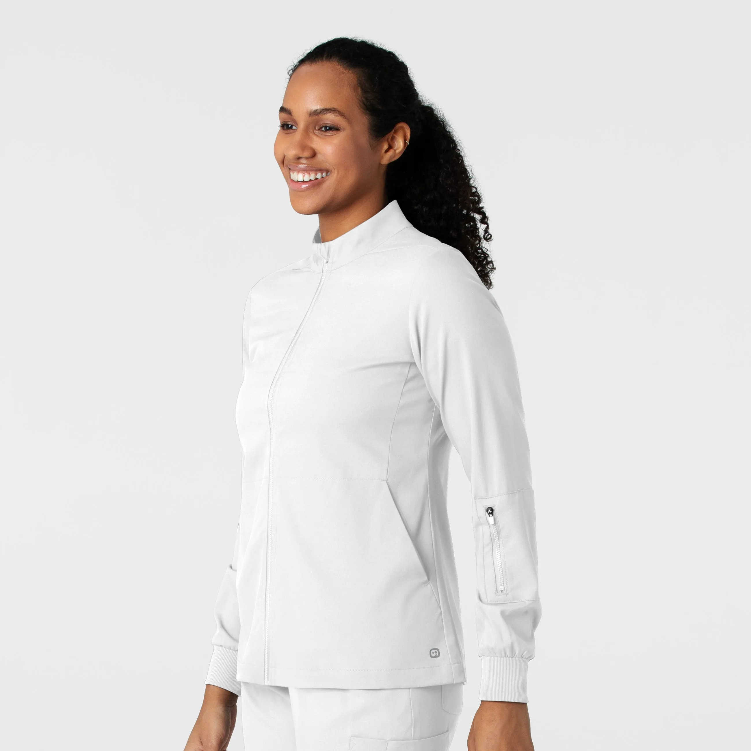 Boundless 8151 Warm Up Scrub Jacket White