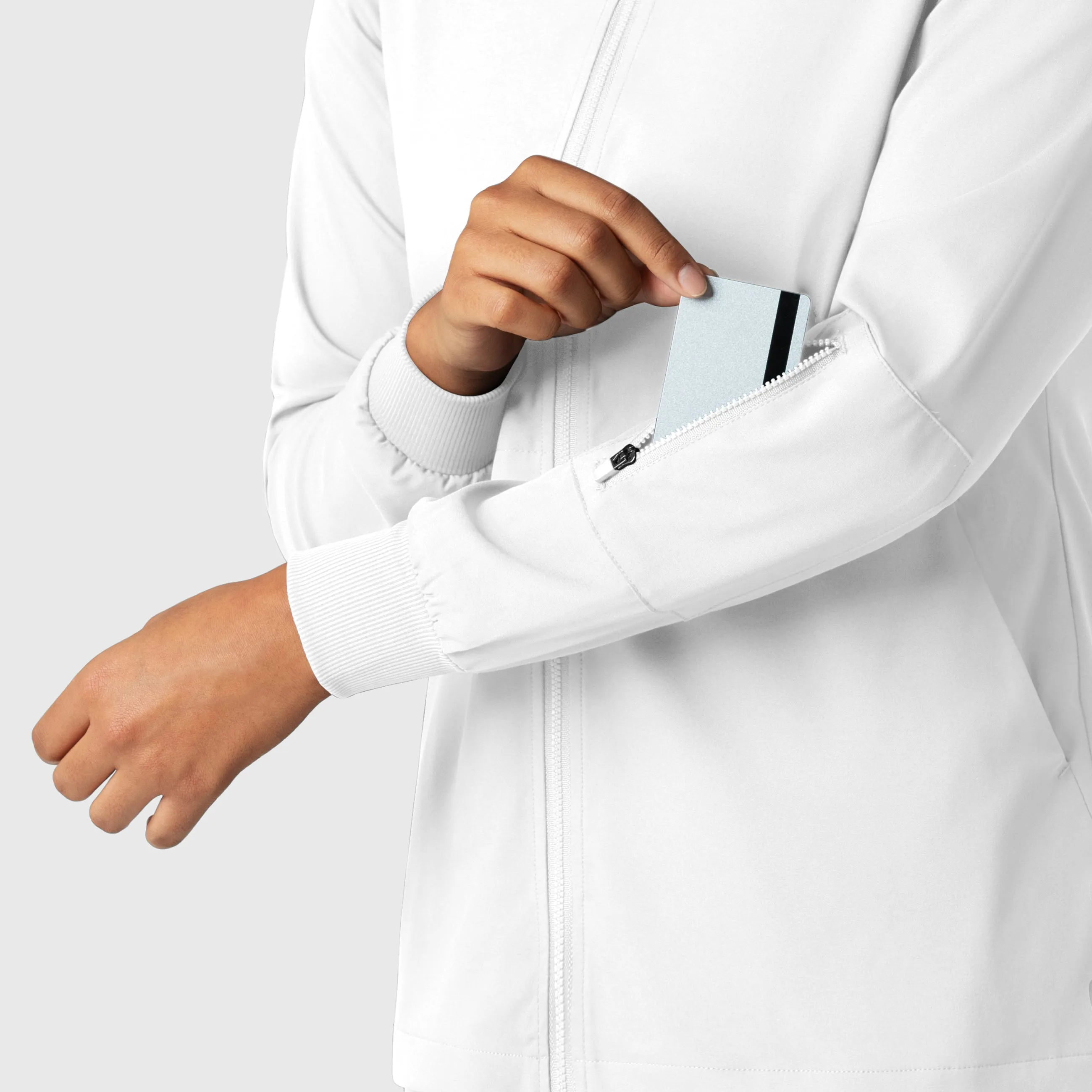 Boundless 8151 Warm Up Scrub Jacket White
