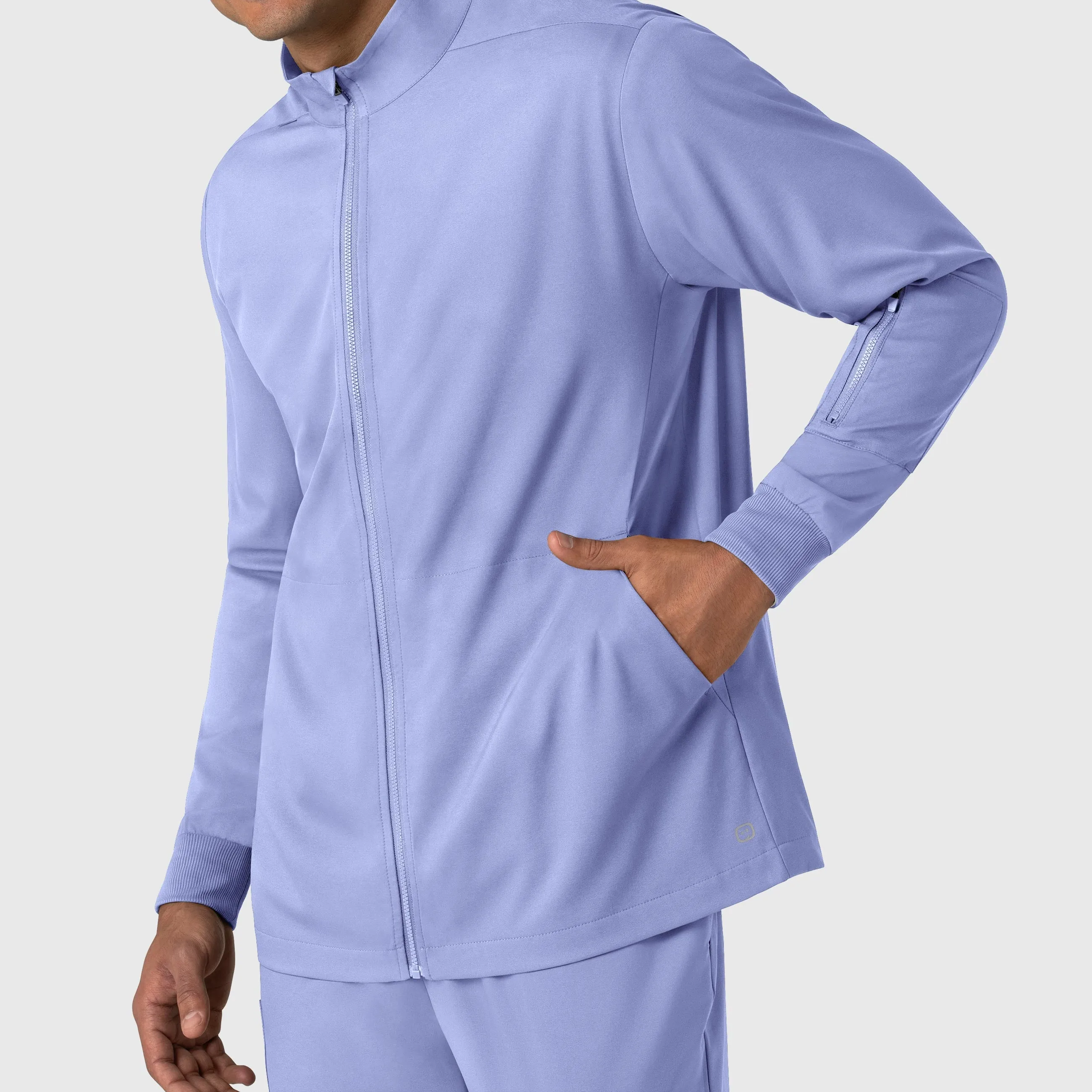 Boundless 8351 Men's Warm Up Scrub Jacket Ceil Blue