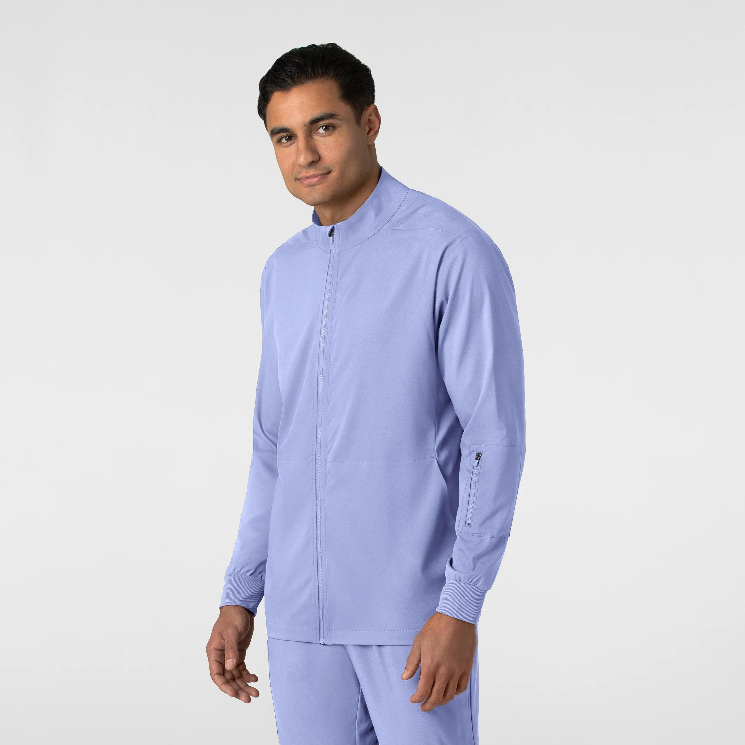 Boundless 8351 Men's Warm Up Scrub Jacket Ceil Blue