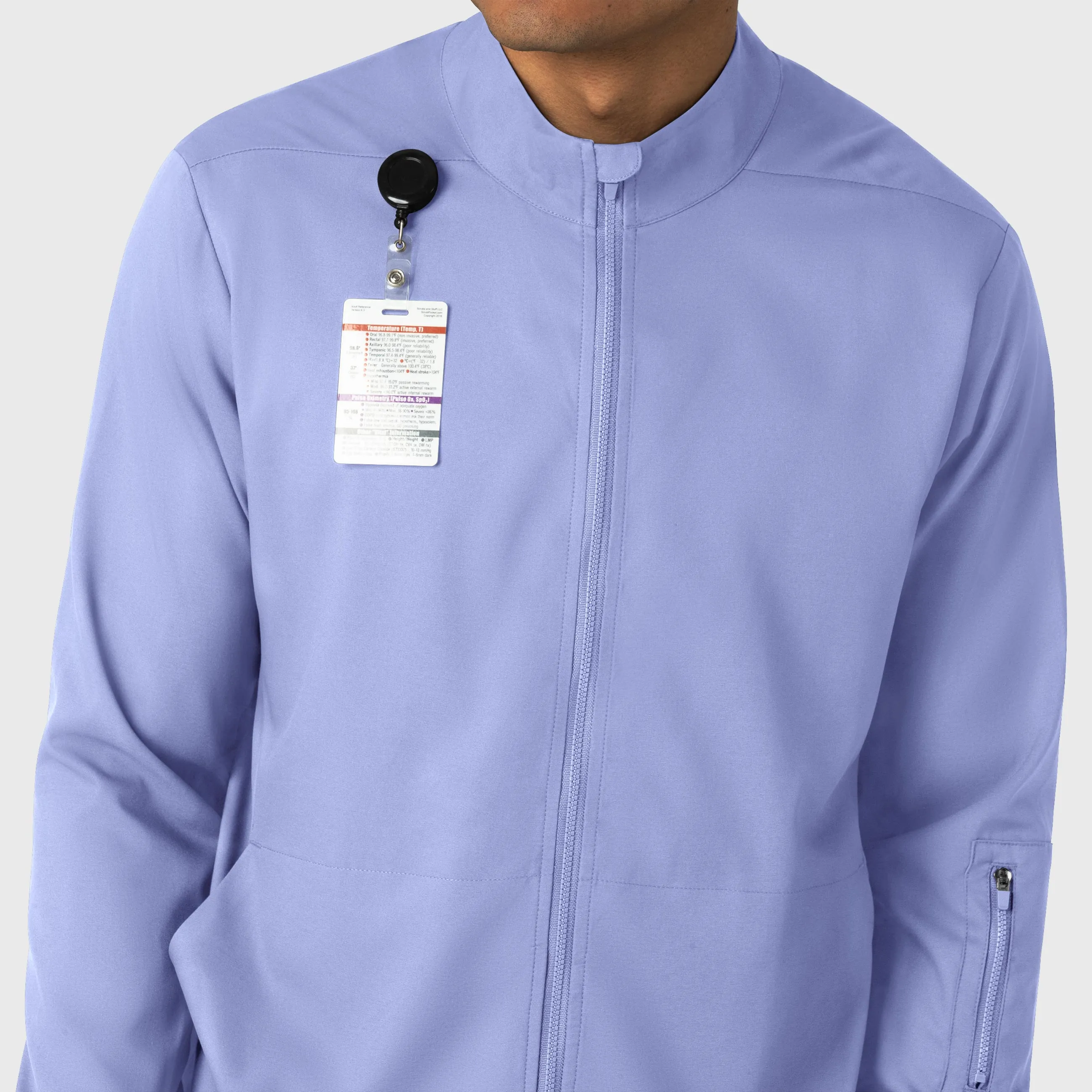 Boundless 8351 Men's Warm Up Scrub Jacket Ceil Blue
